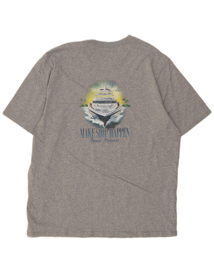 Tommy Bahama Herren-T-Shirt mit Grafik, Größe L, Grau, Baumwolle