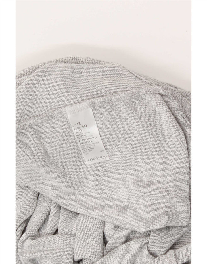 Topshop Damen-Oversize-Top mit 3/4-Ärmeln, UK-Größe 12, mittelgraue Viskose