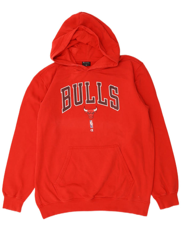 Champion Herren Chicago Bulls Graphic Hoodie Pullover 2XL Rot Baumwolle