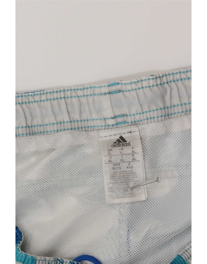 Adidas Herren Badeshorts XL Blaues Blumenmuster Polyester