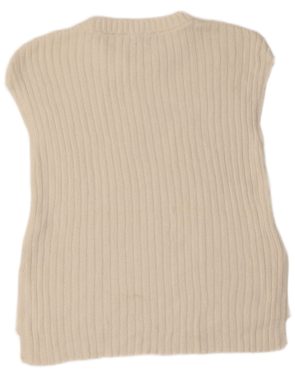 Zara Damen Weste Tank Top UK 12 Mittelweiße Baumwolle