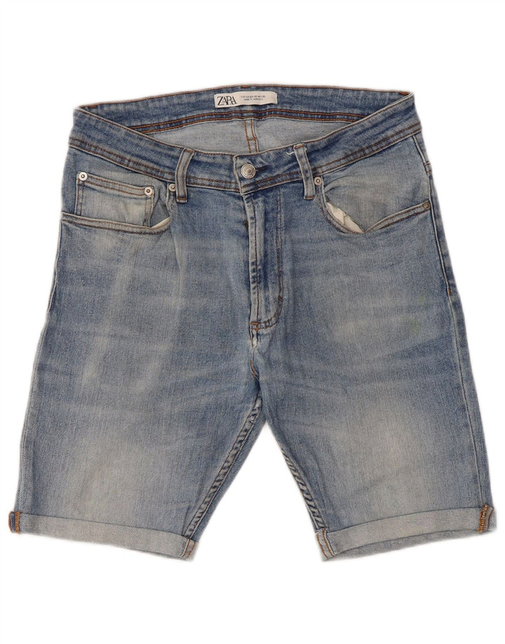 Zara Herren Jeansshorts EU 42 Large W32 Blau