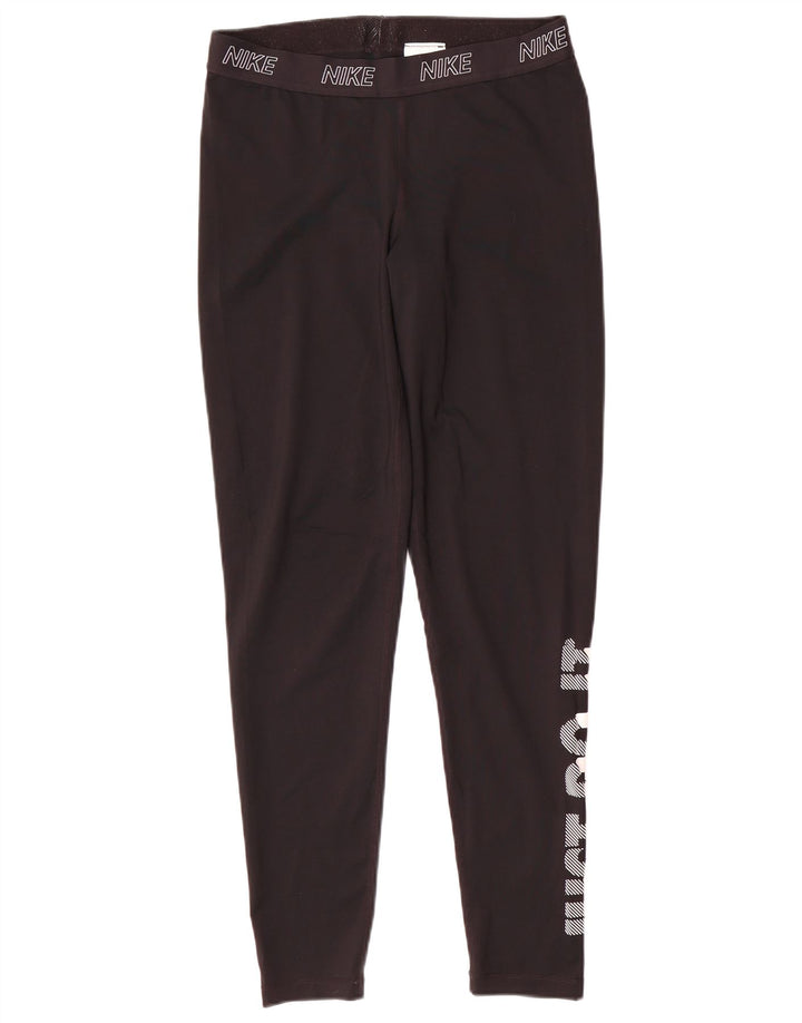 Nike Womens Graphic Leggings UK 14 Large Schwarz Polyester