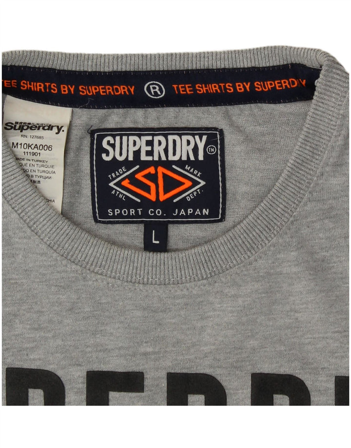 Superdry Herren-T-Shirt mit Grafik, Größe L, Grau, Baumwolle