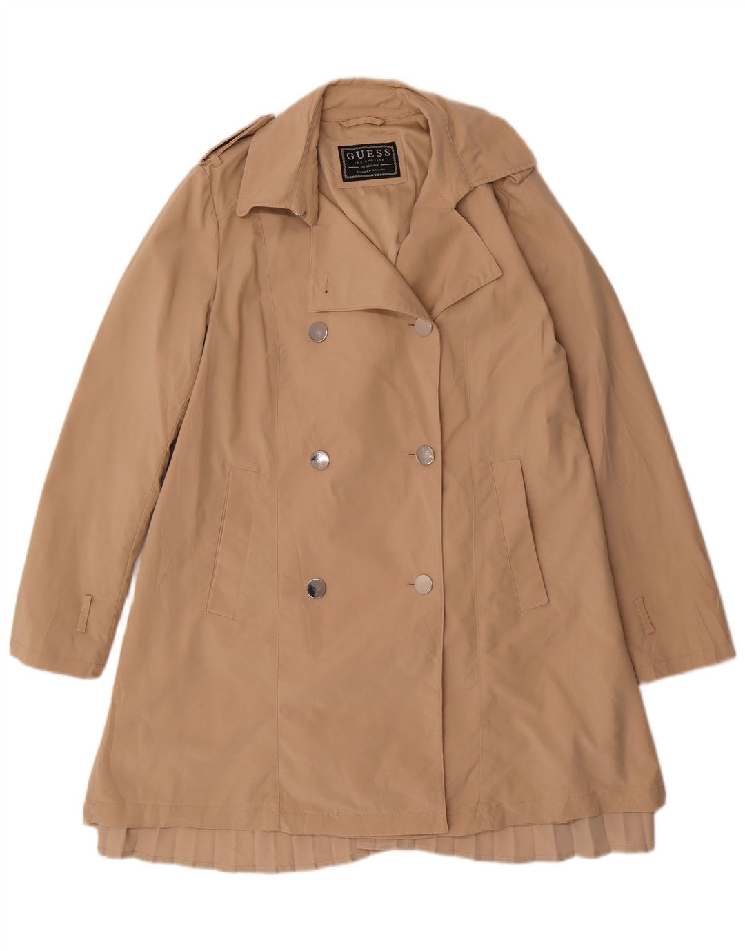 GUESS Damen Trenchcoat UK 14 Medium Beige Polyester