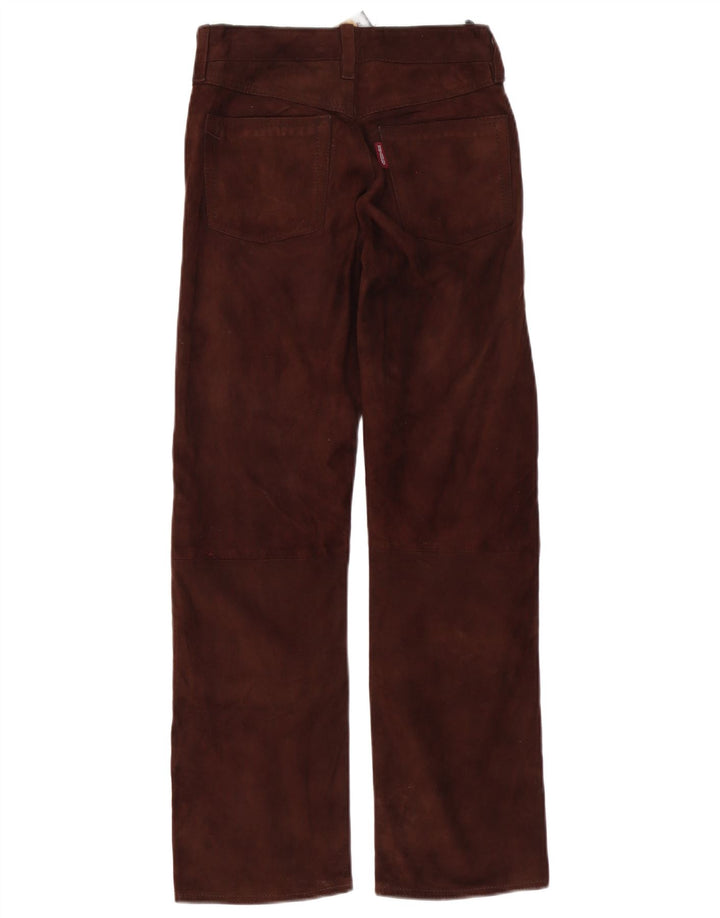 MONTGOMERY Gerade Wildlederhose für Damen W27 L29 Braunes Leder