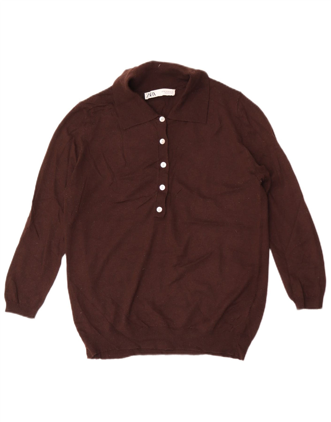 Zara Damen-Pullover mit Rollkragen, UK 12, Mittelbraun, Polyester