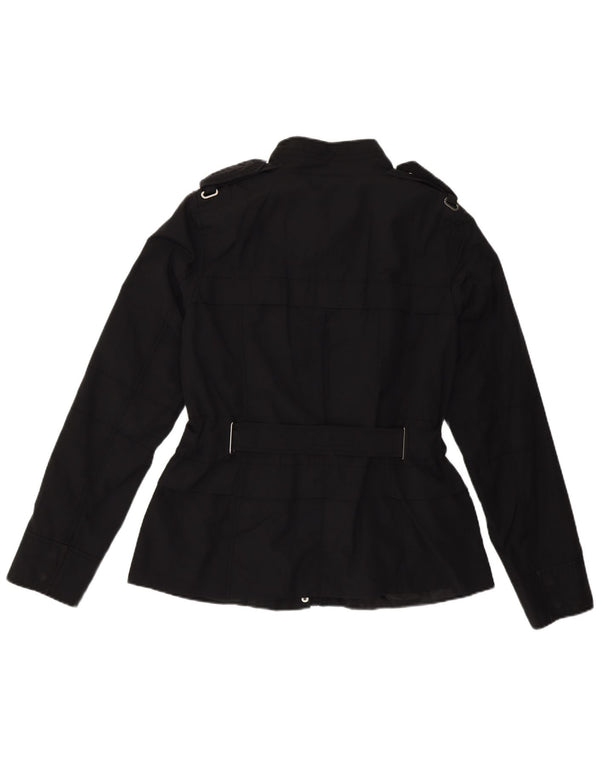 Zara Damen Militär-Utility-Jacke UK 16 Large Schwarz