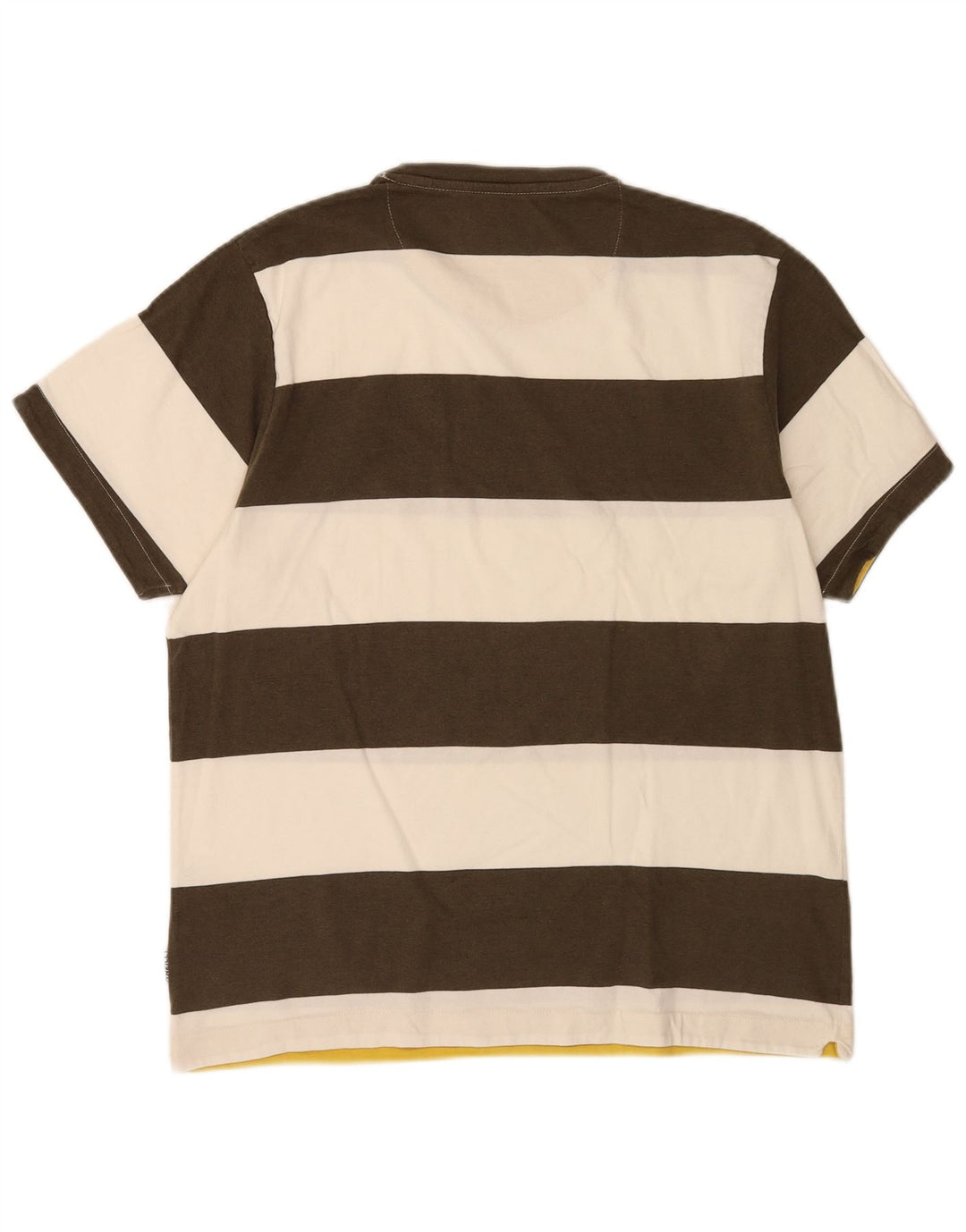 O'Neal Herren-T-Shirt-Oberteil, groß, weiß gestreift, Baumwolle