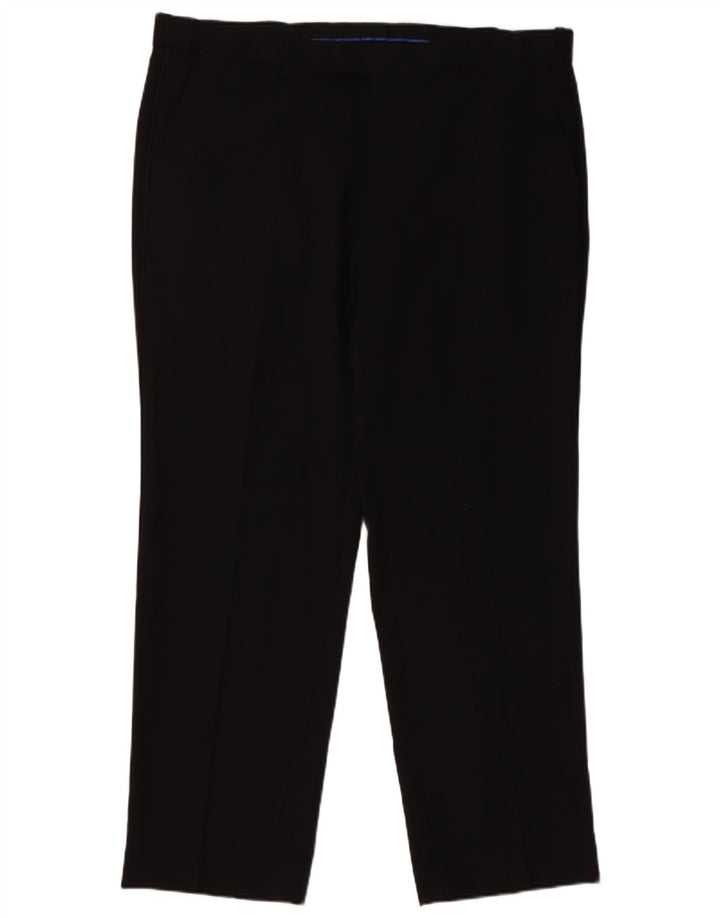 Marks & Spencer Herren-Anzughose mit gerader Passform und normaler Passform, W38, L29, schwarze Wolle