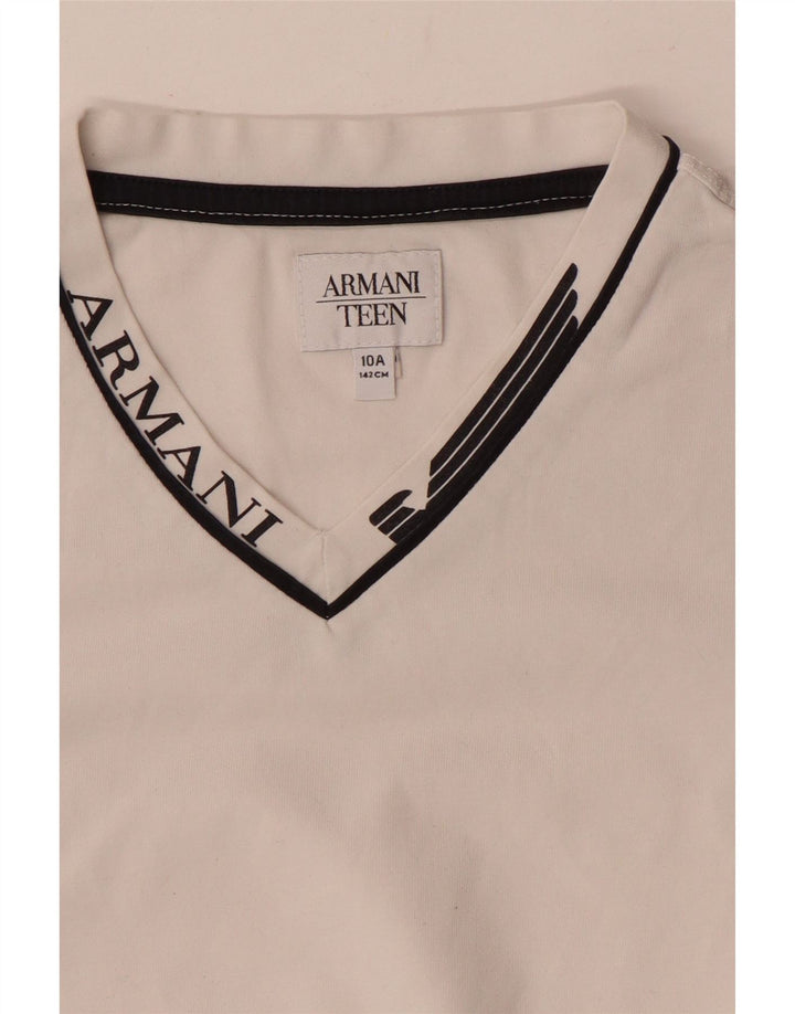Armani Jungen T-Shirt mit Grafik, 9–10 Jahre, Weiß