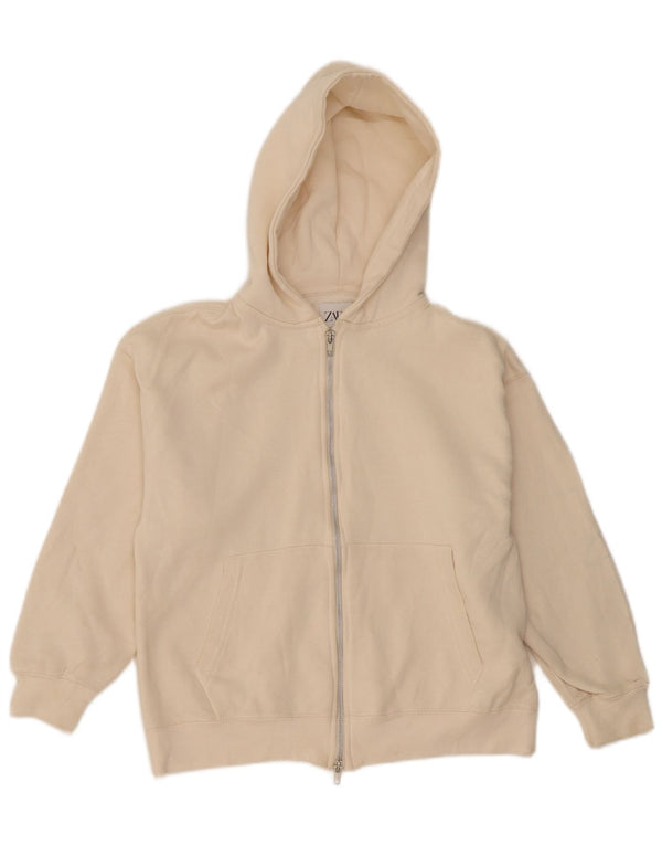 Zara Mädchen-Kapuzenpullover mit Reißverschluss, 11–12 Jahre, aus weißer Baumwolle