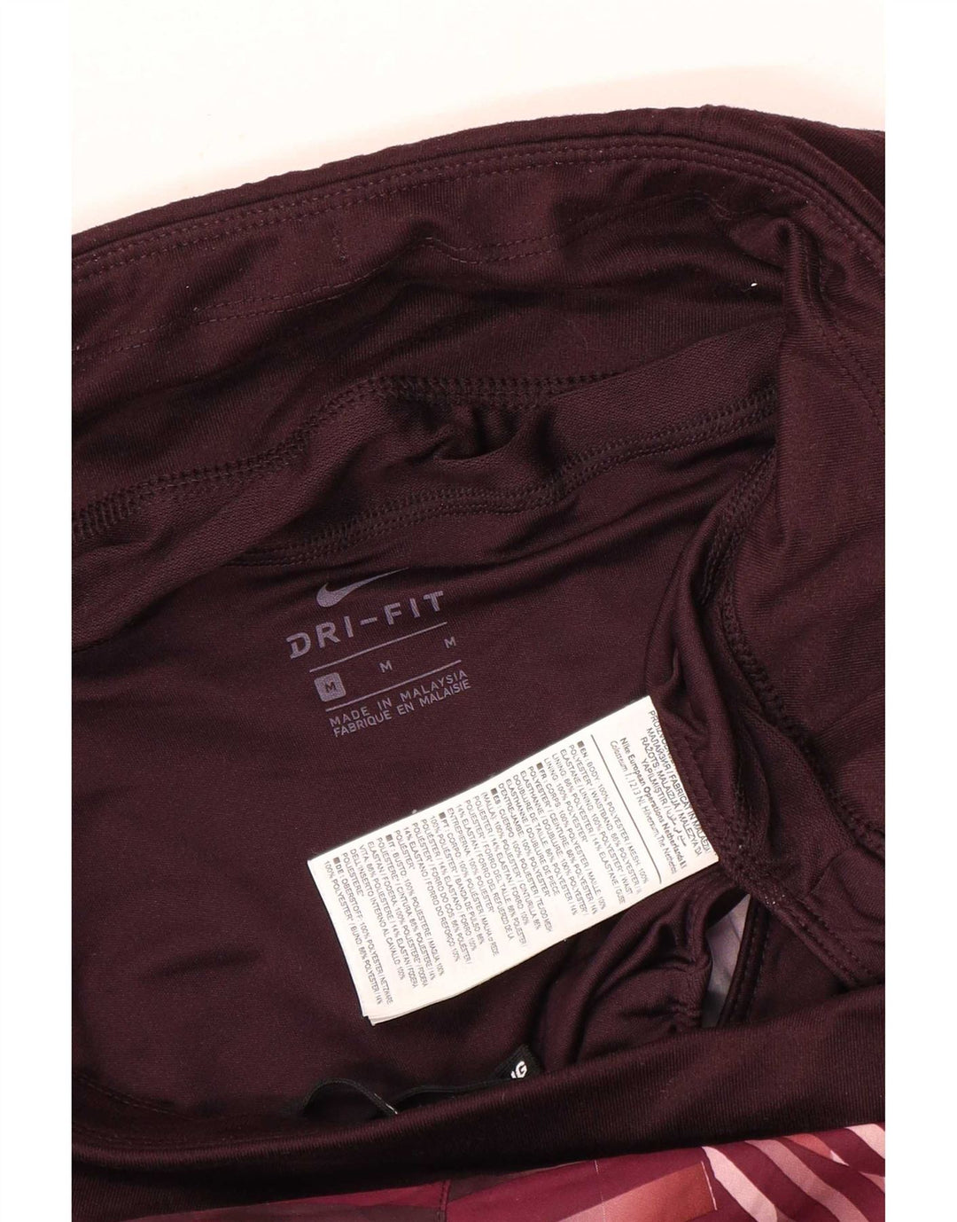 Nike Damen Dri Fit Sport Shorts UK 14 Medium Burgundy Check Polyester