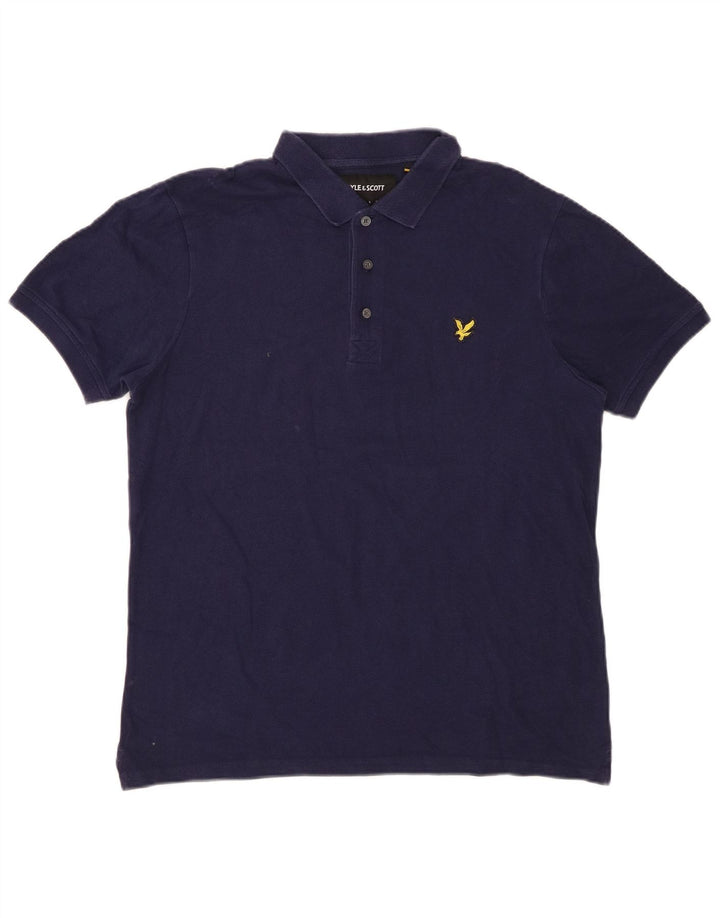 LYLE & SCOTT Herren-Poloshirt, mittelmarineblaue Baumwolle