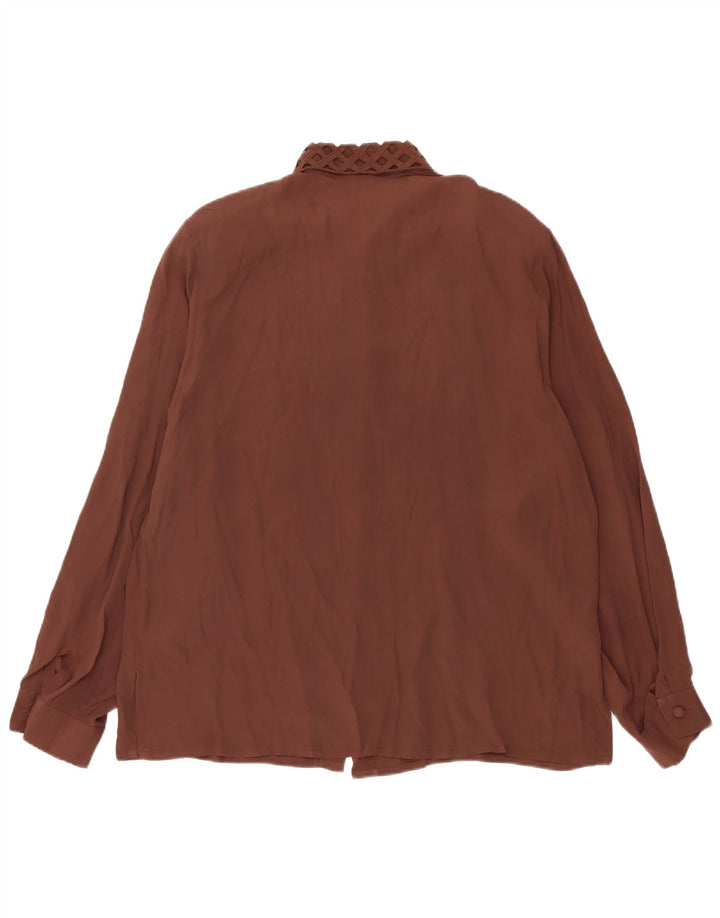 Vintage Damen Hemdbluse IT 50 XL Braunes Acetat