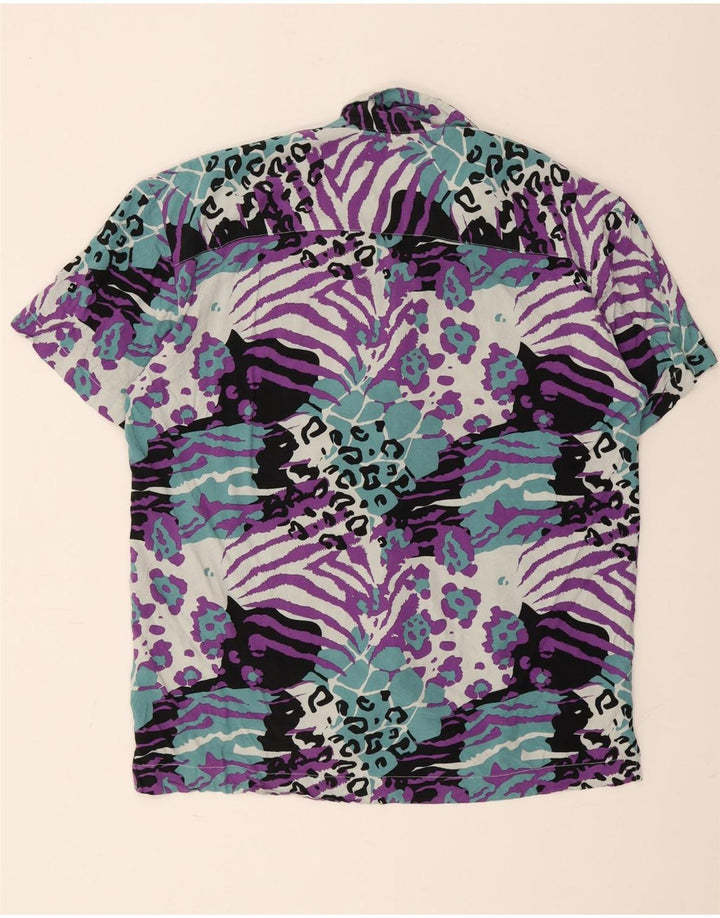 JACK & JONES Herren-Kurzarmhemd mit großem, mehrfarbigem Animal-Print