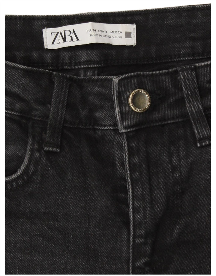 Zara Damen Crop Bootcut Jeans EU 34 2XS W24 L25 Grau