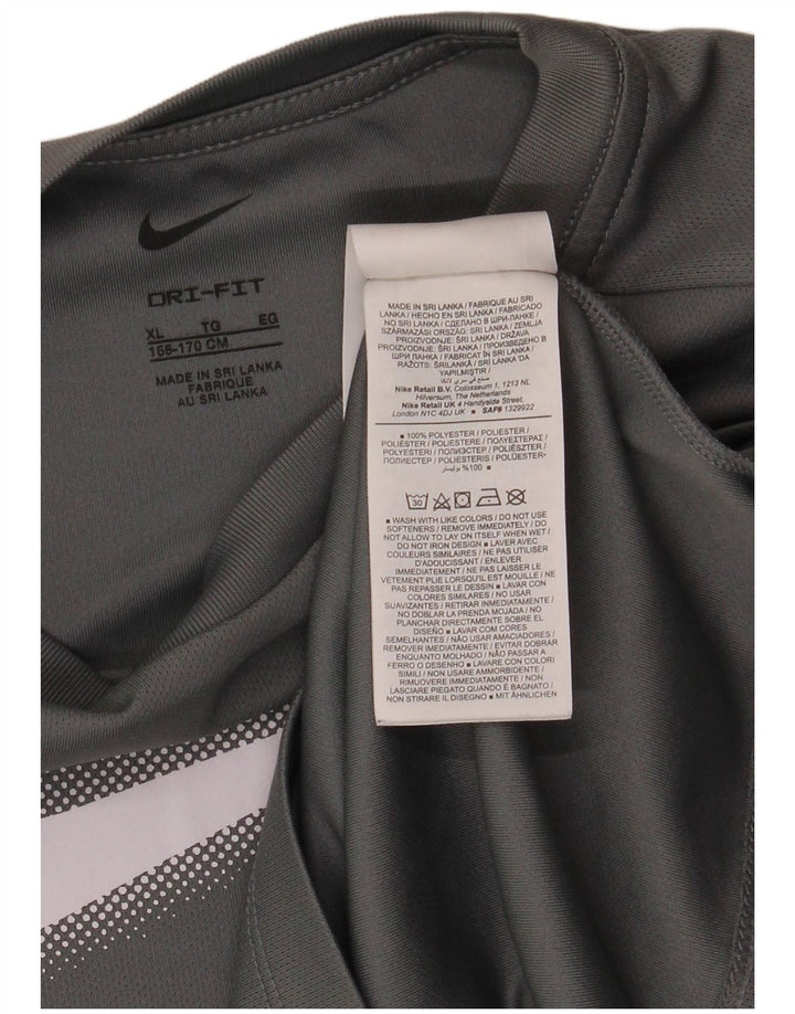 NIKE Dri Fit Grafik-T-Shirt für Jungen, 13–14 Jahre, XL, graues Polyester