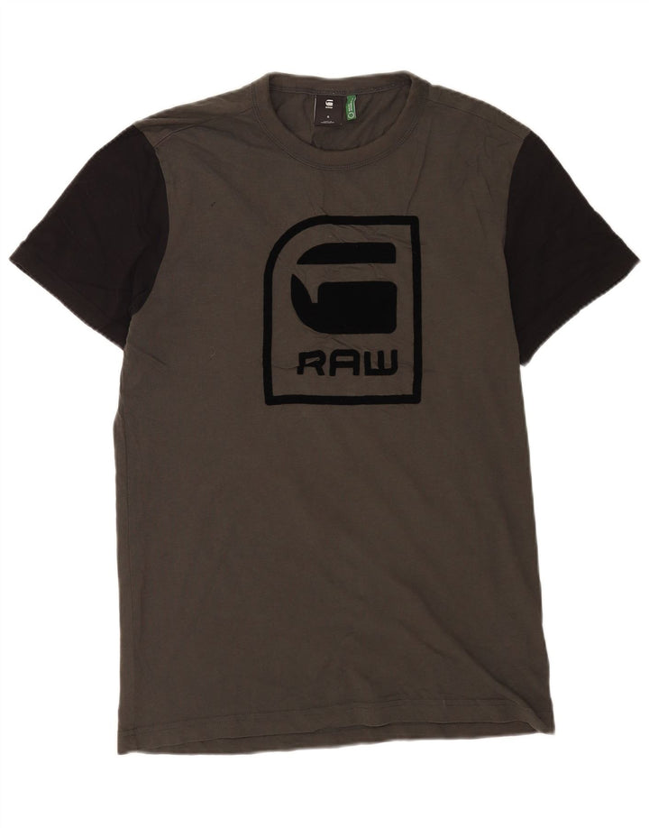 G-Star Herren-T-Shirt mit Grafik, Größe S, Grau, Colourblock-Baumwolle