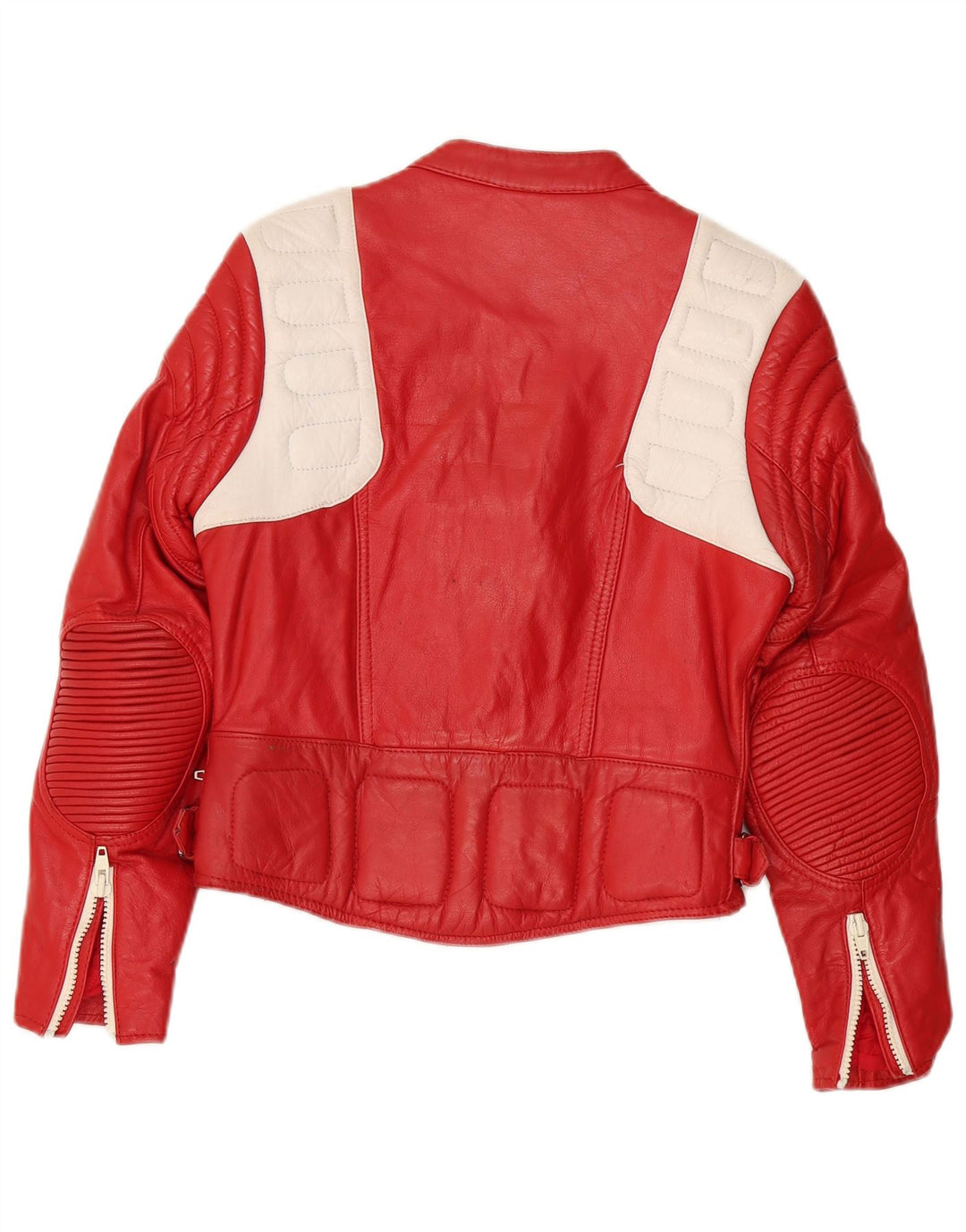Vintage Damen Leder Racer Jacke EU 40 Mittelrotes Leder