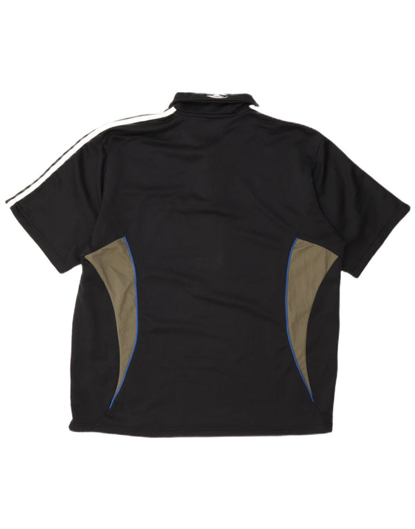 Adidas Herren Clima 365 Poloshirt UK 44/46 Großes schwarzes Colourblock-Polyester