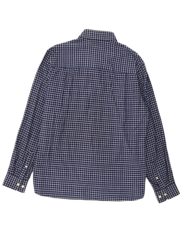 FRED PERRY Herrenhemd, groß, marineblau, kariert, Baumwolle