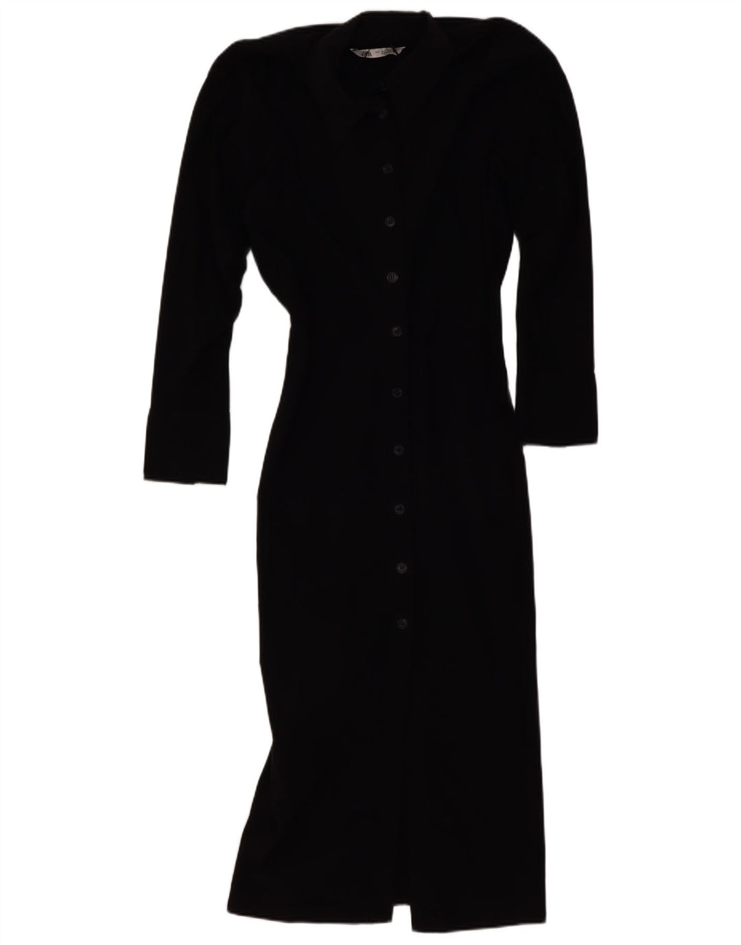 Zara Damen Maxi-Hemdkleid UK 10 Small Schwarz