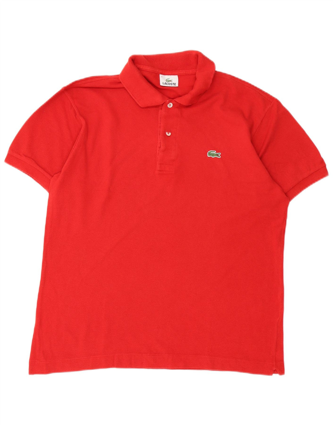 Lacoste Herren-Poloshirt, Größe 4, mittelrote Baumwolle