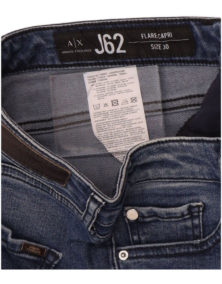Armani Exchange Damen Capri Flared Jeans W30 L27 Blaue Baumwolle