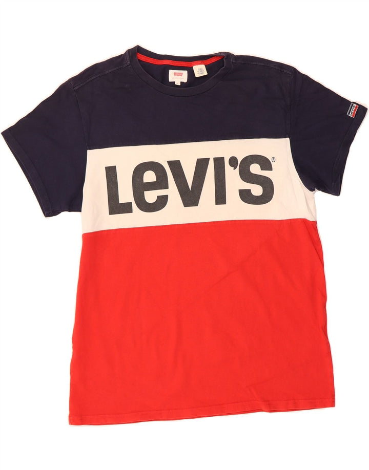 LEVI'S Mens Graphic T-Shirt Top Medium Multicoloured Colourblock Vintage Levi's and Second-Hand Levi's from Messina Hembry 