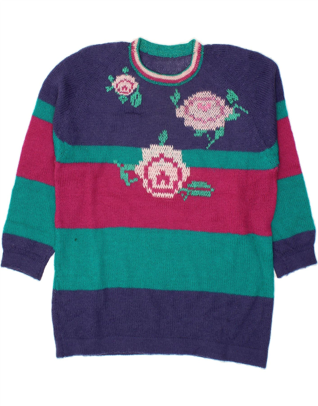 VINTAGE Womens Crew Neck Jumper Sweater UK 20 2XL Multicoloured Vintage Vintage and Second-Hand Vintage from Messina Hembry 