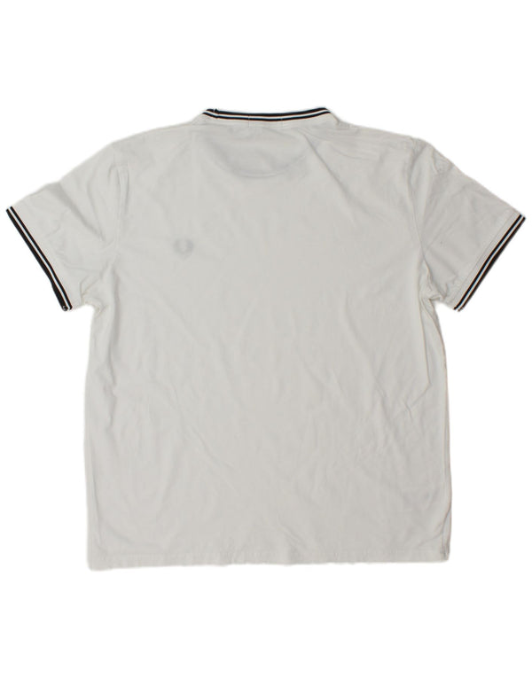 Fred Perry Herren-T-Shirt-Oberteil, großes, weiß gestreiftes Kaschmir
