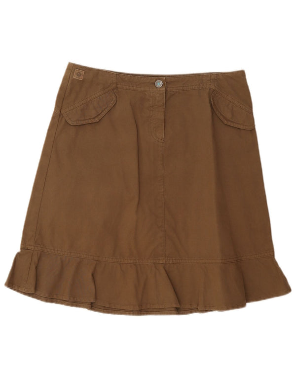 Marlboro Classics Damen Midirock IT 44 Medium W32 Khaki Baumwolle