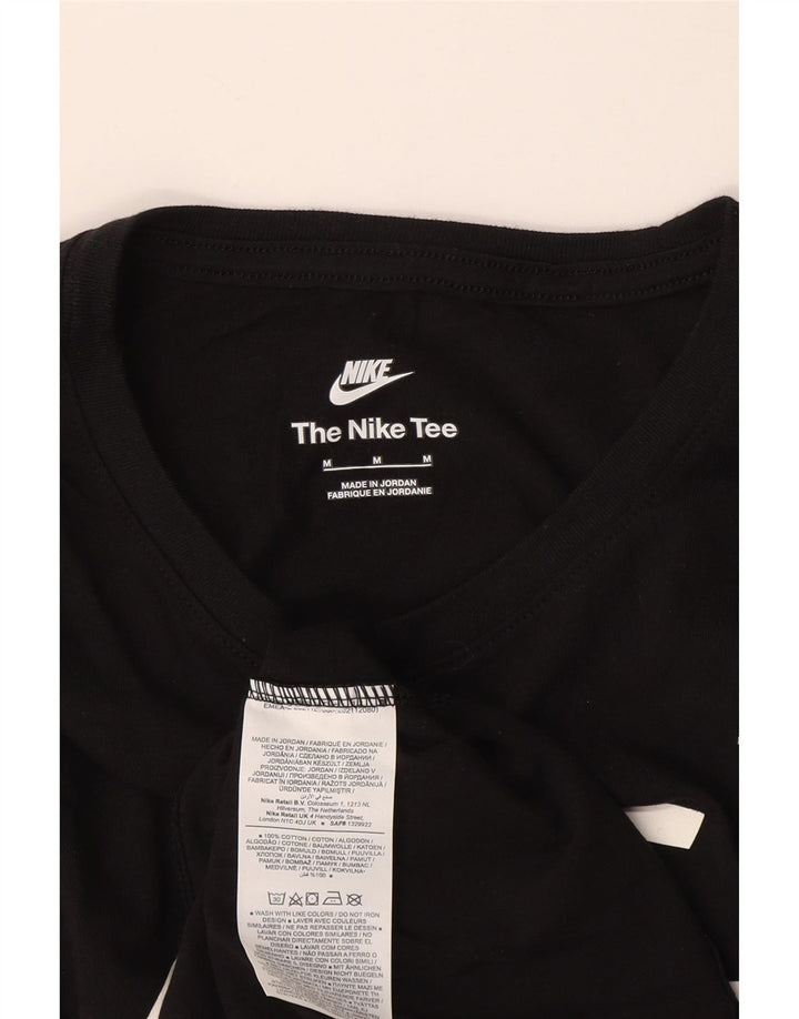 Nike Womens Graphic T-Shirt Top UK 12 Mittelschwarze Baumwolle