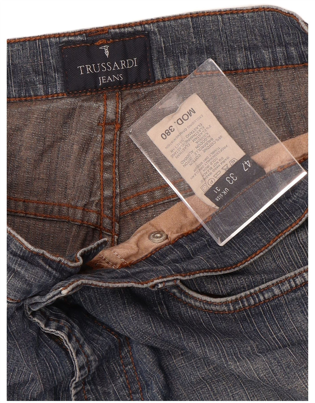 TRUSSARDI Damen 380 Straight Jeans IT 47 Large W31 L32 Blau