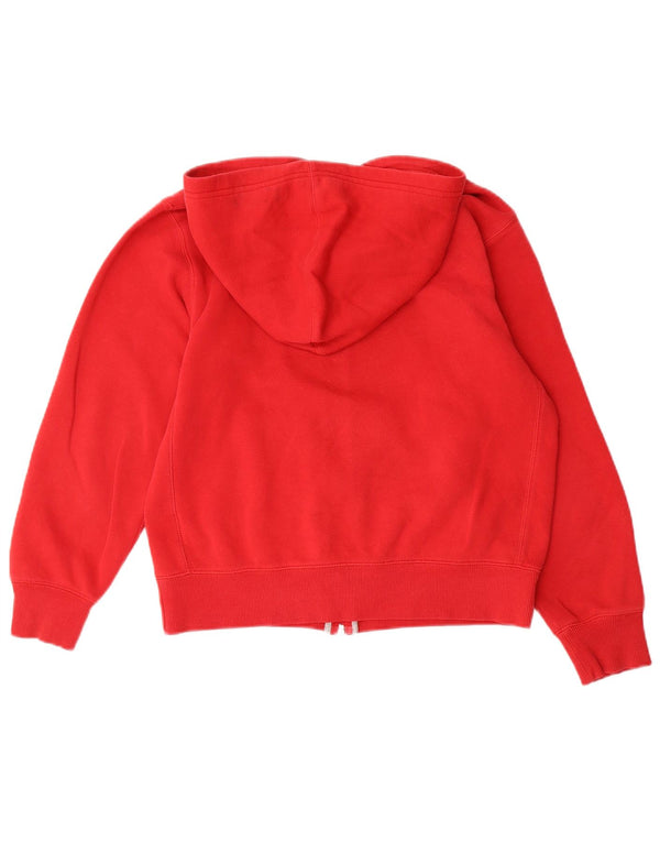 Nike Girls Zip Hoodie Sweater 12-13 Years Large Red Cotton