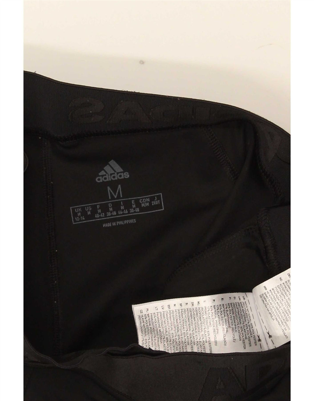 Adidas Damen Leggings UK 12/14 Medium Schwarz Polyester