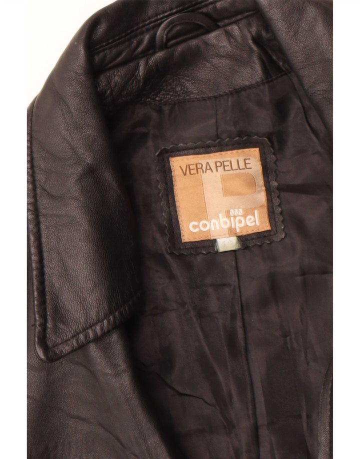 Conbipel Damen Lederjacke IT 44 Mittelschwarzes Leder