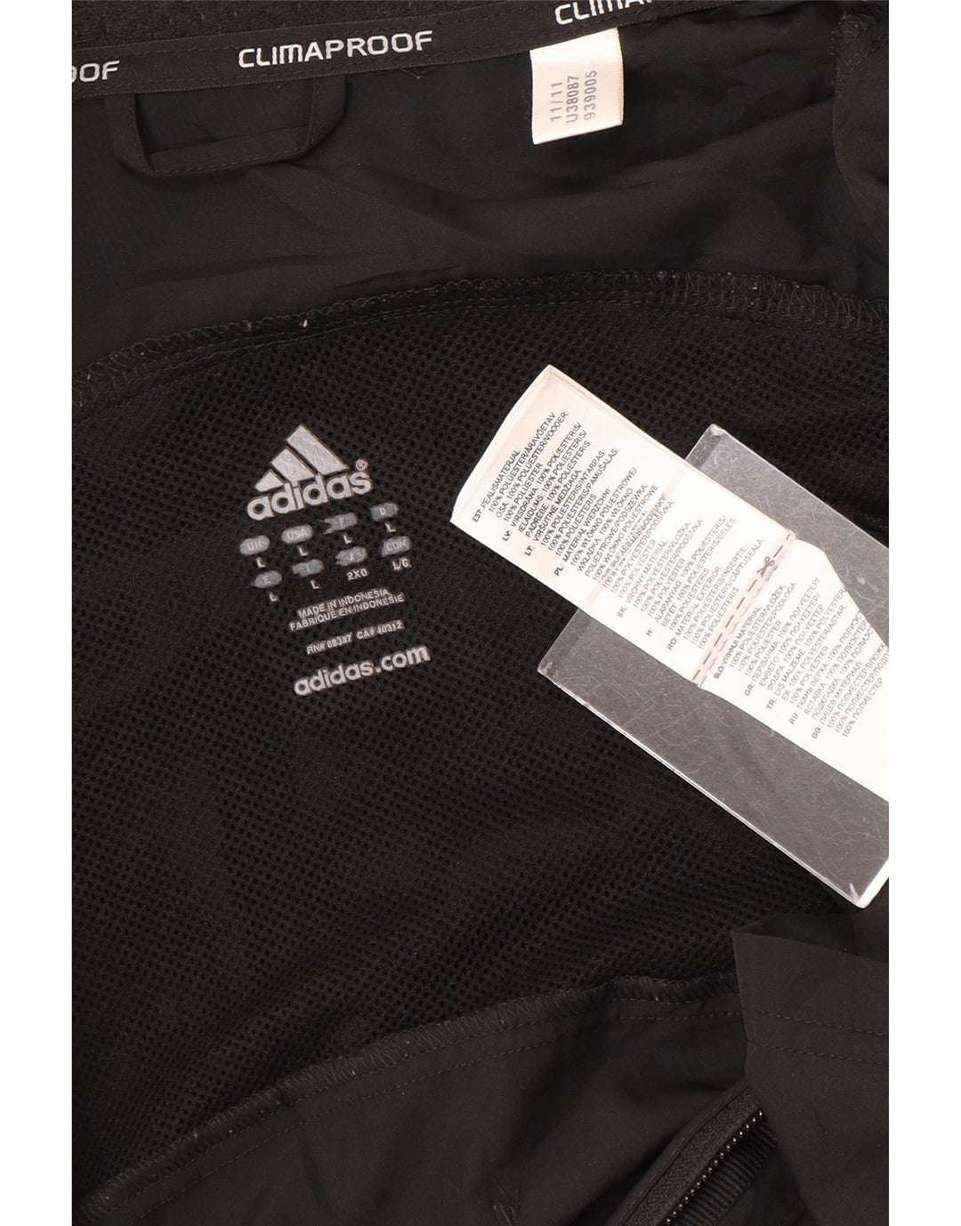 Adidas Herren Graphic Regenjacke UK 40 Large Schwarz Polyester