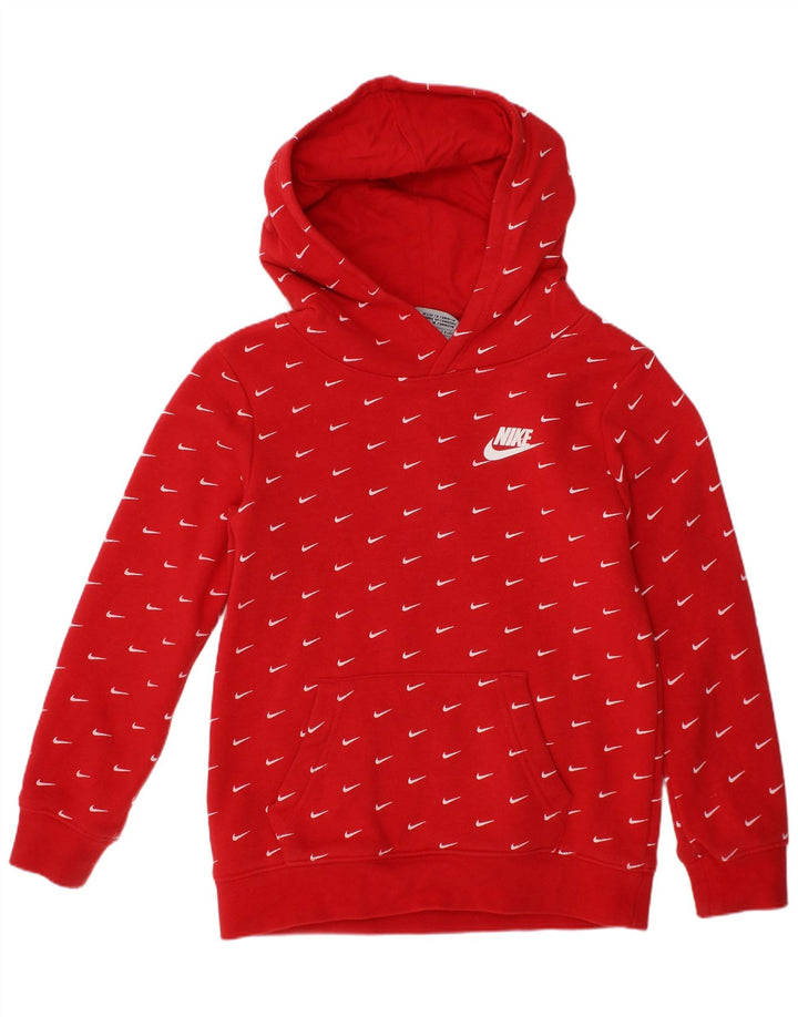 NIKE Boys Graphic Hoodie Jumper 5-6 Years Medium  Red Cotton