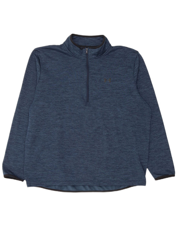 Under Armour Herren-Pullover-Trainingsanzugoberteil mit Reißverschluss und Halsausschnitt, 2XL, Blau meliert