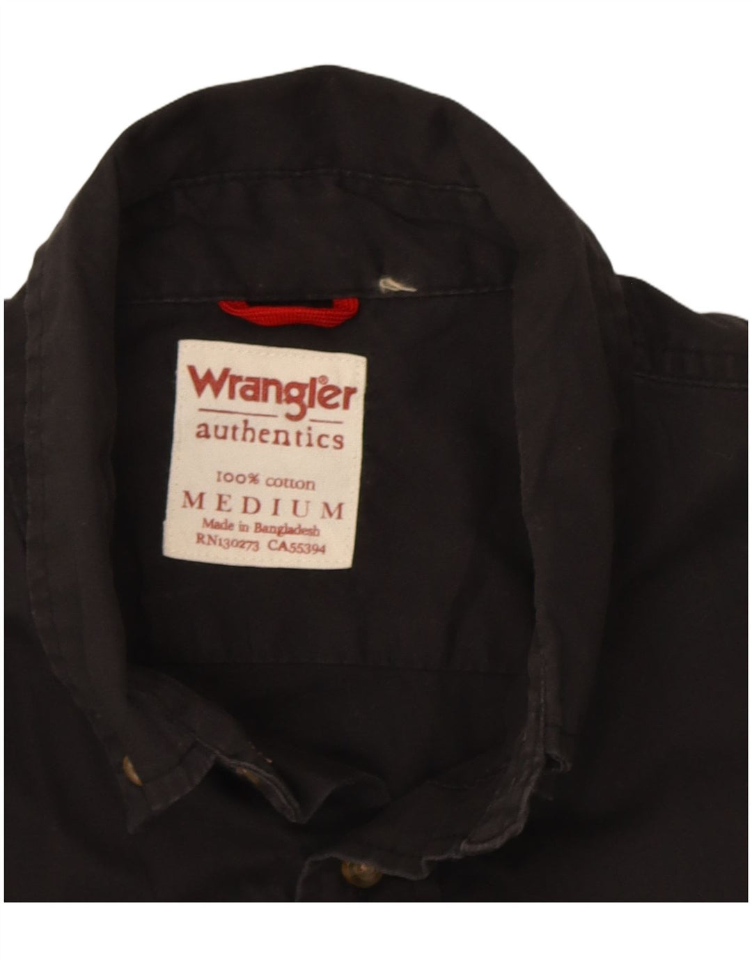 Wrangler Herren-Kurzarmhemd aus mittelschwarzer Baumwolle