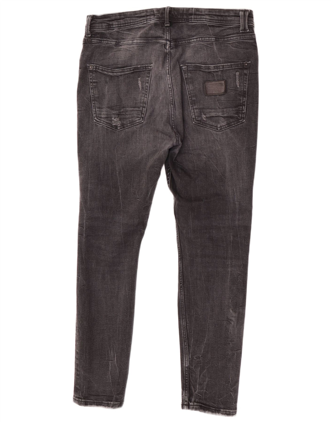 Zara Herren Distressed Slim Jeans EU 44 Large W34 L28 Graue Baumwolle