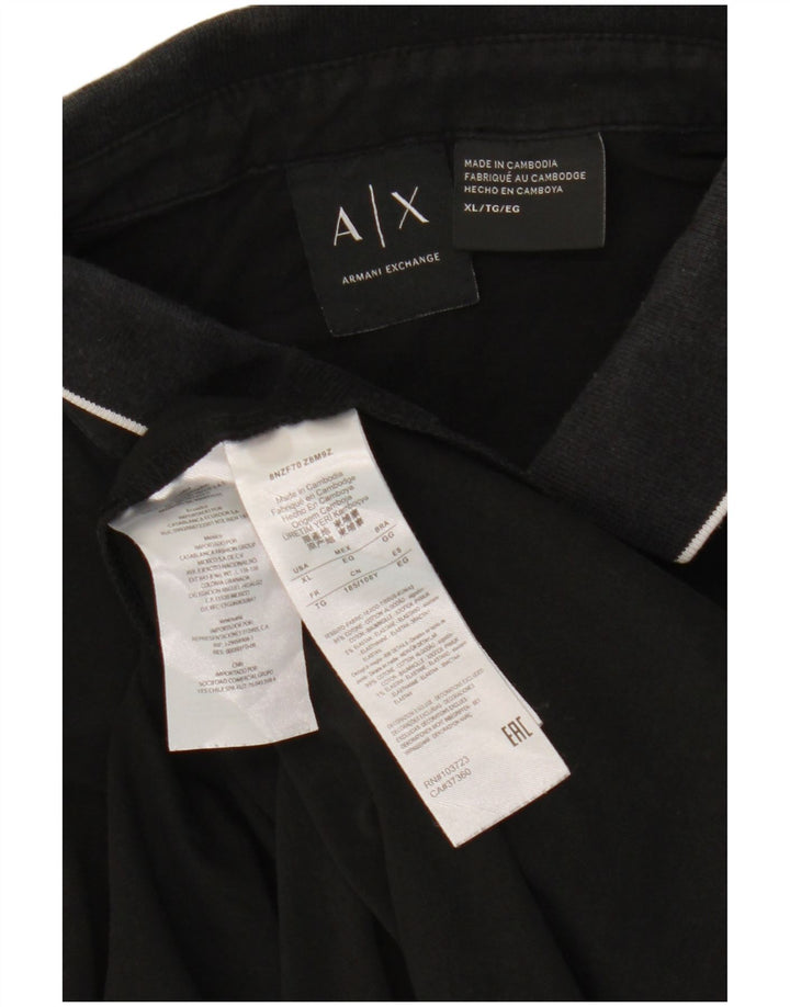 ARMANI EXCHANGE Herren Poloshirt XL Schwarz Baumwolle