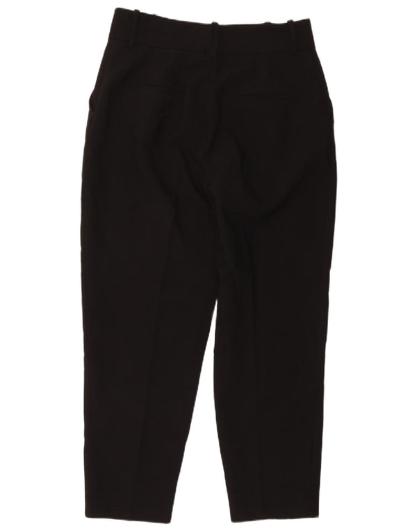 Zara Damen-Chinohose mit hoher Taille, konisch zulaufend, Größe L, W30, L27, Schwarz, Polyester