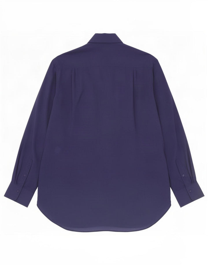 Massimo Dutti Damen Longline-Oversize-Hemd UK 10 Small Marineblaues Lyocell