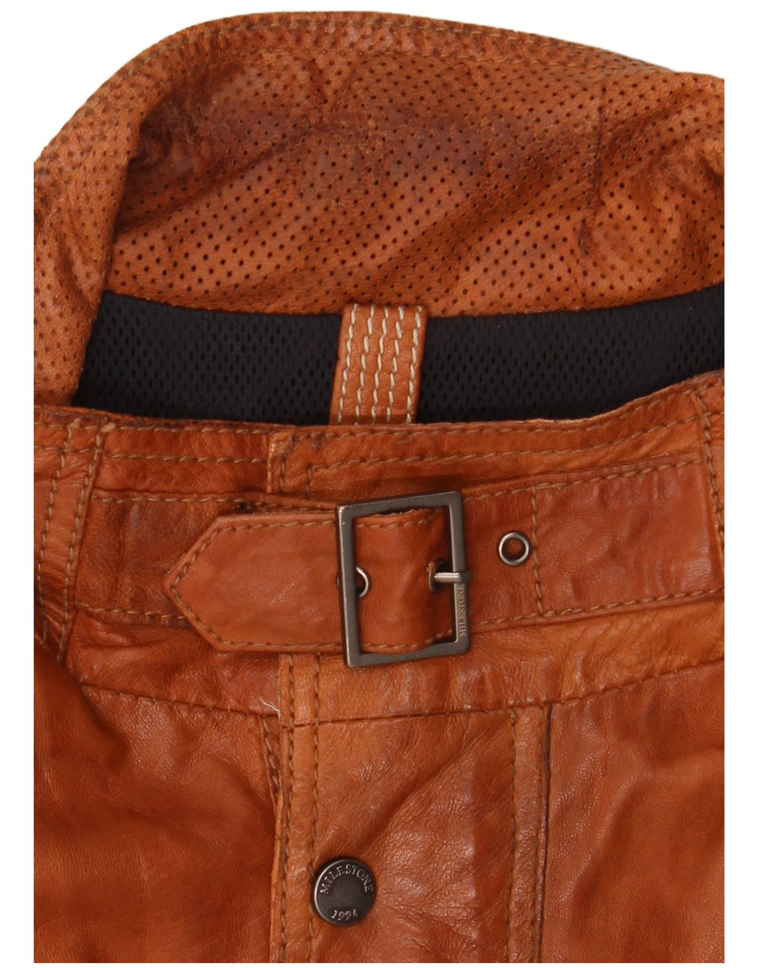 Milestone Herren Lederjacke EU 50 Large Braun