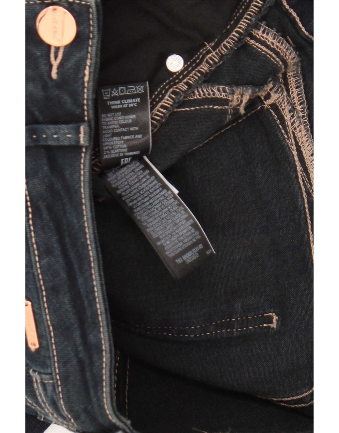 Marks & Spencer Damen Straight Jeans UK 12 Medium W30 L31 Marineblau Baumwolle