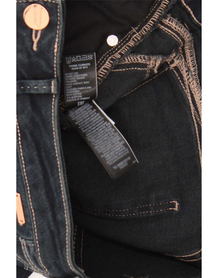 Marks & Spencer Damen Straight Jeans UK 12 Medium W30 L31 Marineblau Baumwolle