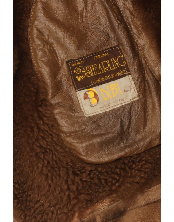 Dibi Herren Shearling-Mantel UK 38 Mittelbraunes Shearling